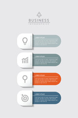 Vector infographic business presentation template connected with 4 options