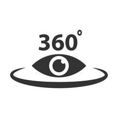 Vector illustration of 360 degree views icon in dark color and transparent background(PNG).