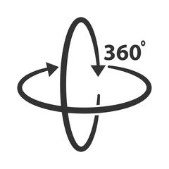 Vector illustration of 360 degree view icon in dark color and transparent background(PNG). - obrazy, fototapety, plakaty