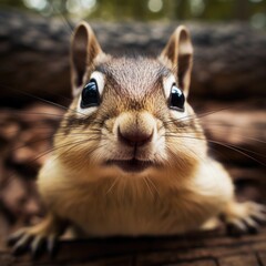 Adorable squirrel posing for the camera photo illustration,  photo illustration, wildlife, animal, ai