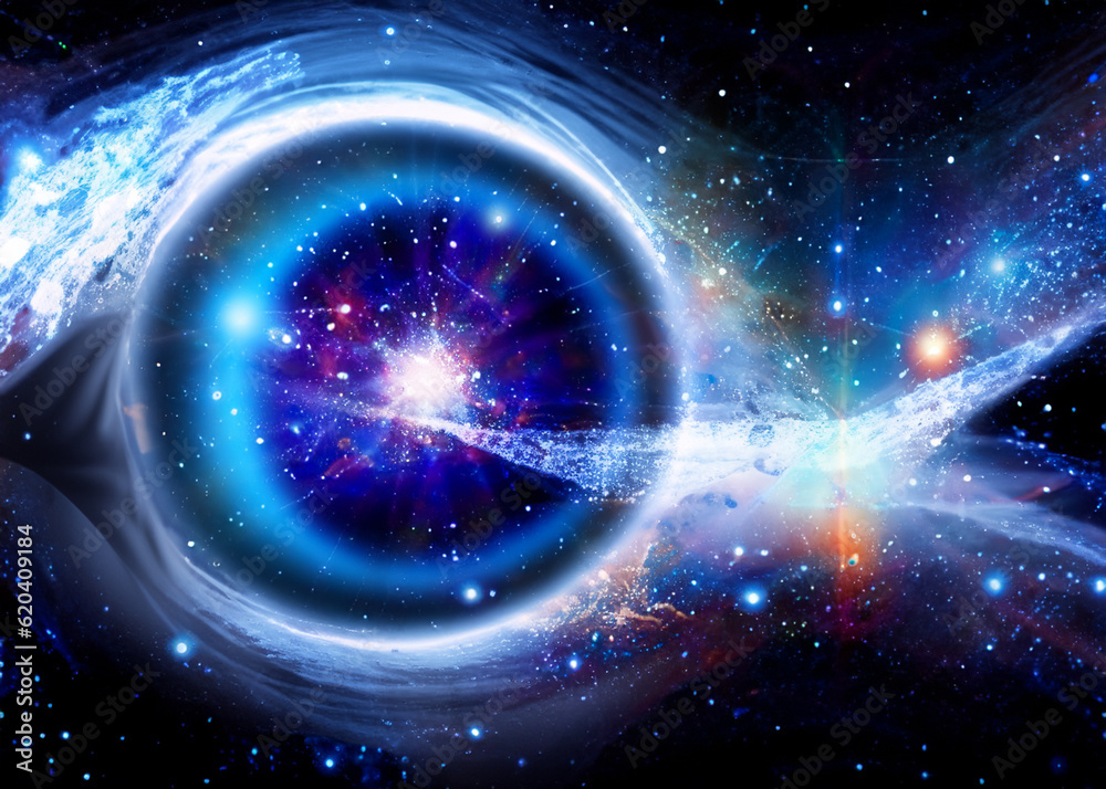 Wall mural abstract illustration of universe and looking eye, meditation concept created with generative ai tec