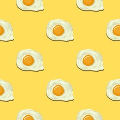 fried egg seamless pattern yellow background wallpaper 
