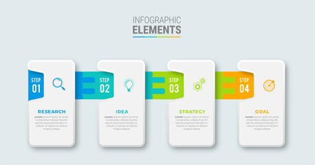 Business infographic template design icons 4 options or steps