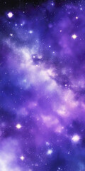 Naklejka na ściany i meble Cosmic background with stars, fantastic galaxy, watercolor, beautiful background for phones and smartphones.Generative AI