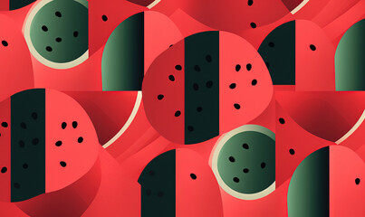  a bunch of watermelon slices with holes in them.  generative ai