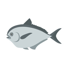 Obraz premium シマガツオ（エチオピア）。フラットなベクターイラスト。 Pacific pomfret. Flat designed vector illustration.