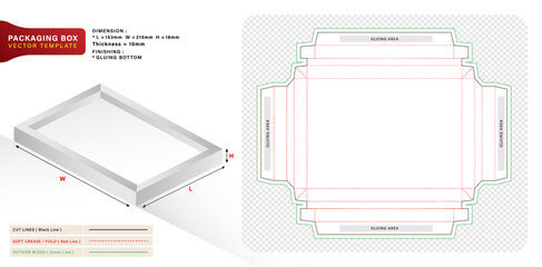 vector illustration Box packaging template design for your product in the form of the square with a photo frame applicable for bakery shops, products compartments unique designs, minimalist conceptual