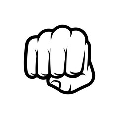 Human fist punch vector isolated on white background