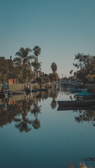 sunset over the river