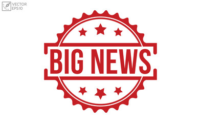 Big news Red Rubber Stamp vector design.