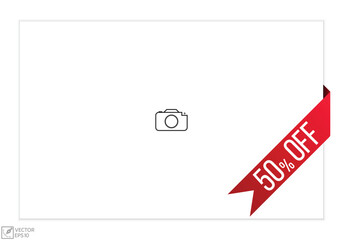 Vector illustration modern 50 Percentage off banner, Isolated web element.