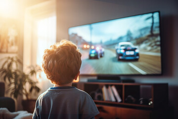 AI generated image of child playing on the console