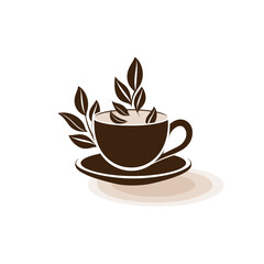 Coffee cup vector logo design,Premium coffee shop logo. Cafe mug icon,
