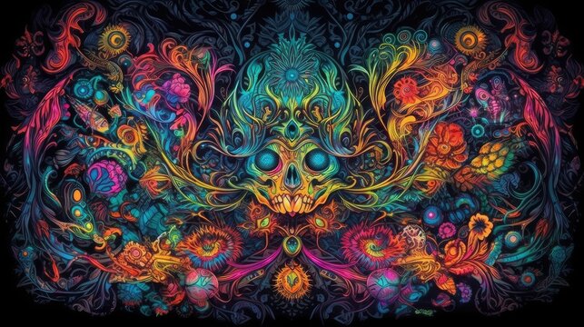 A vibrant blacklight poster