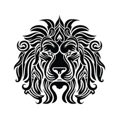 Lion king abstract logo vector illustration, emblem design.Lion logo black simple flat icon on white background. Lion head mascot logo design vector template. Creative illustration concept