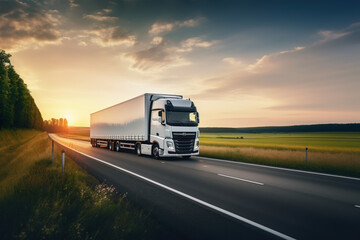 AI generated image of truck on the road - 620417755