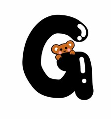 letter a-z black illustration white background