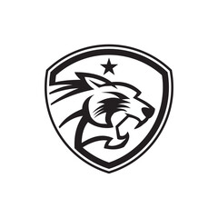 Tiger Logo. tiger shield gaming tactical logo design
