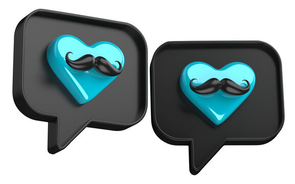 BAL&Atilde;O DIA DOS PAIS CORA&Ccedil;&Atilde;O COM BIGODE AZUL