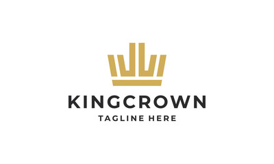 Crown logo, Abstract simple king crown logo design vector