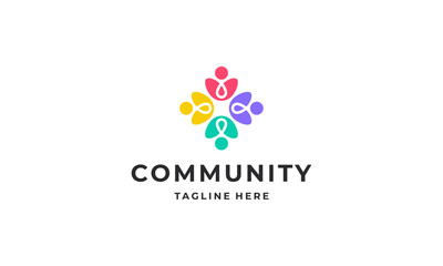 Community people, Social community, Human family logo abstract design vector