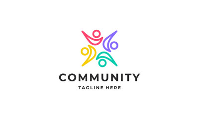 Fototapeta na wymiar Community people, Social community, Human family logo abstract design vector