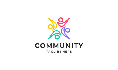 Fototapeta na wymiar Community people, Social community, Human family logo abstract design vector