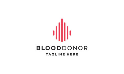 Blood donor digital logo design vector