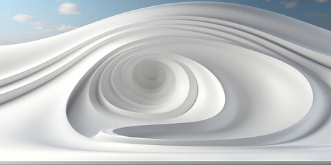 Fototapeta premium Futuristic luxury stand in white backdrop background, AI generative