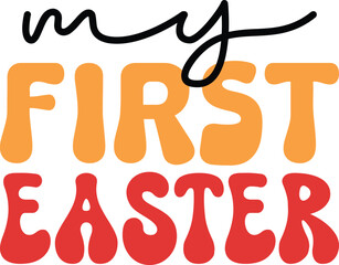 Easter retro svg design eps file