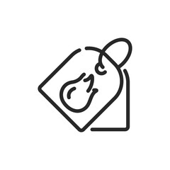 Hot Sale Label Icon. Vector Linear Editable Sign of Discount Tag with a Fire Symbol, Representing Exclusive Deals and Promotions. Perfect for Retail, Commerce, and Marketing Applications.