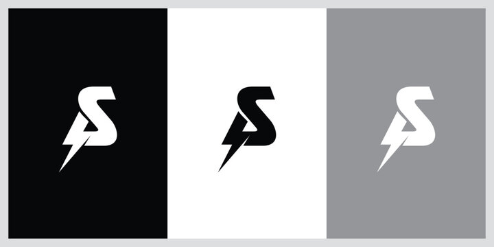 Letter S thunder logo vector design icon illustration