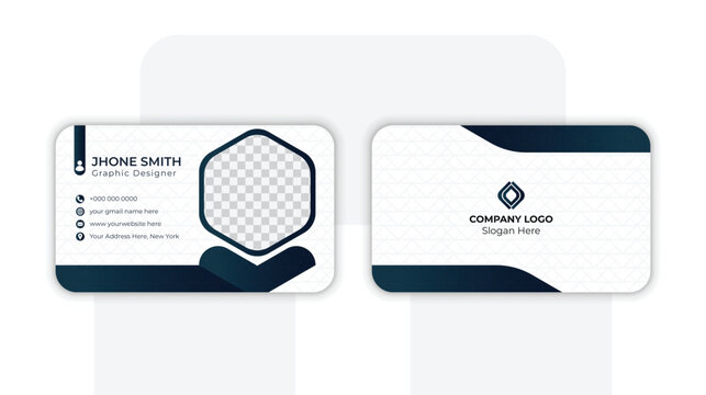 Double-sided modern business card vector design template. Business card for business and personal use. 