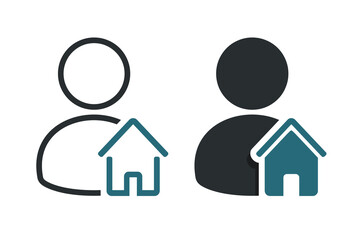 Person home icon. Illustration vector
