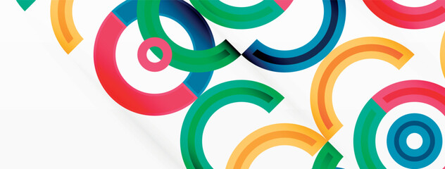 Colorful circle abstract background. Template for wallpaper, banner, presentation, background