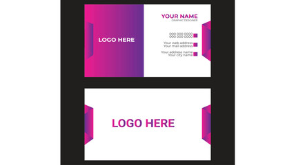 double sided business card template modern and clean style .Modern business card template red black colors. Flat design vector abstract creative - Vector.