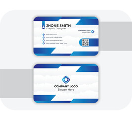 Double-sided modern business card vector design template. Business card for business and personal use. 