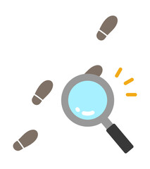 足跡を発見するルーペ