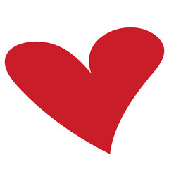 Cute hand drawn red heart and wings PNG illustration.