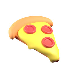 3D illustration Pizza, slice of pizza