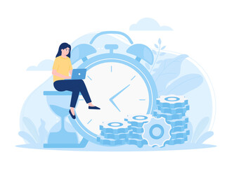 Use the time for improvement trending concept flat illustration