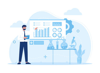 Laboratory presentation trending concept flat illustration