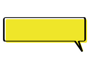 色ずれした黄色の横長四角の手書きのフキダシ