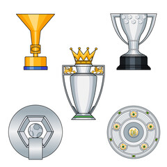 Top Five Football league Trophy. Vector graphic illustration of Top Five Football league Trophy.  © Dabelyu_lbs