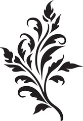 Curly leaf Black And White, Vector Template Set for Cutting and Printing