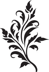 Obraz premium Curly leaf Black And White, Vector Template Set for Cutting and Printing