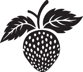 Obraz premium Strawberry Leaf Black And White, Vector Template Set for Cutting and Printing