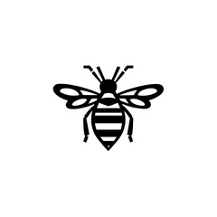 Geometric Bee Logo Illustration. Black and yellow isolated on white