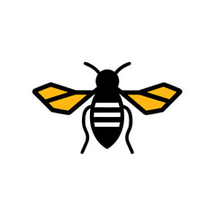 Geometric Bee Logo Illustration. Black and yellow isolated on white