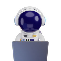 Astronaut 3D character, High quality rendering, business 3D illustration, Focus on achieving goals